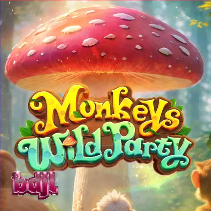 Monkeys Wild Party স্লট গেমের রঙিন জঙ্গল থিম এবং বানর প্রতীক